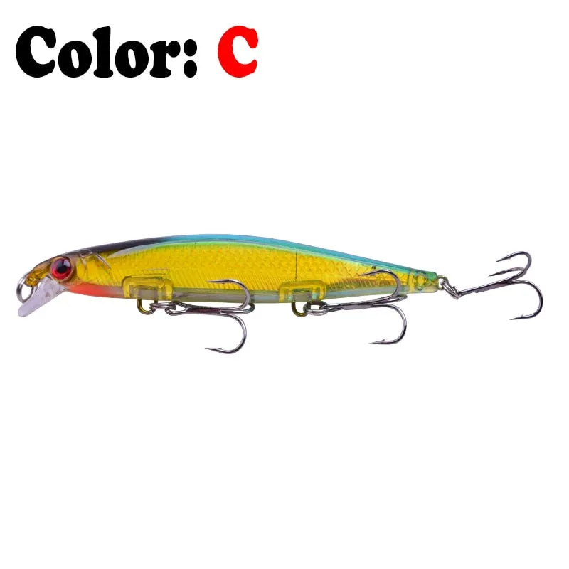 1Pcs Laser Minnow Hard Fishing Lure 11cm 13.8g Artificial Bait Sinking Slowly 3D Eyes Wobbler Tackle For Pike Bass Carp Swimbait