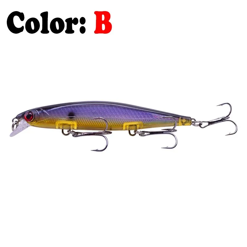 1Pcs Laser Minnow Hard Fishing Lure 11cm 13.8g Artificial Bait Sinking Slowly 3D Eyes Wobbler Tackle For Pike Bass Carp Swimbait