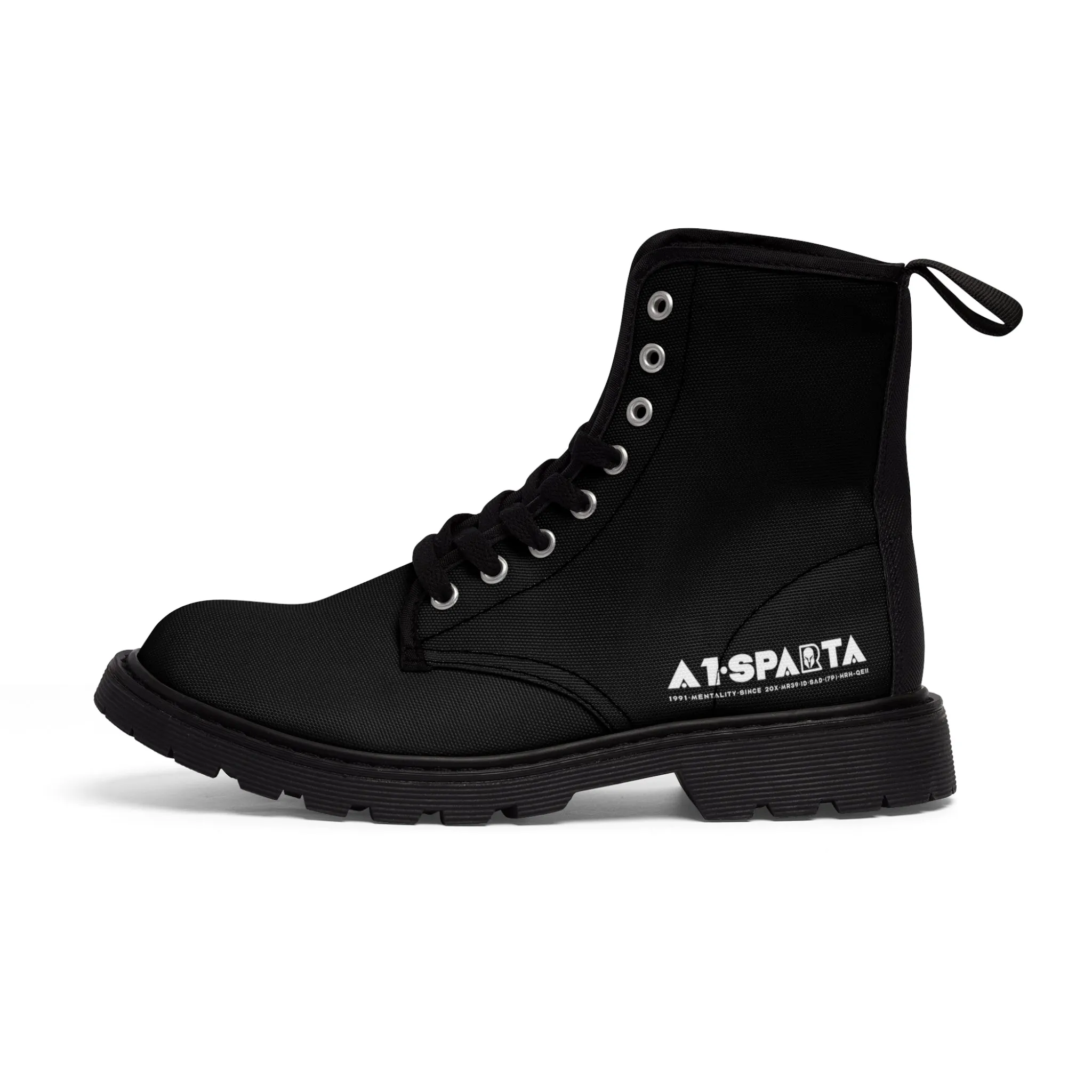 A1-Peace Sparta Grey Canvas Boots AOP