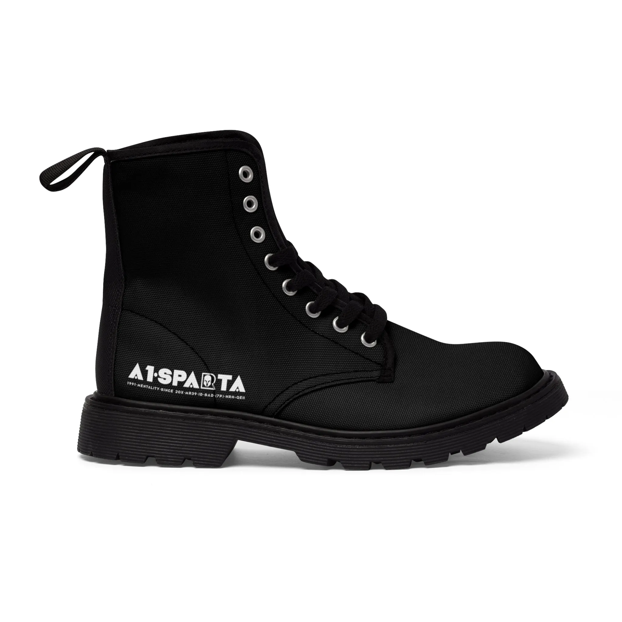 A1-Peace Sparta Grey Canvas Boots AOP