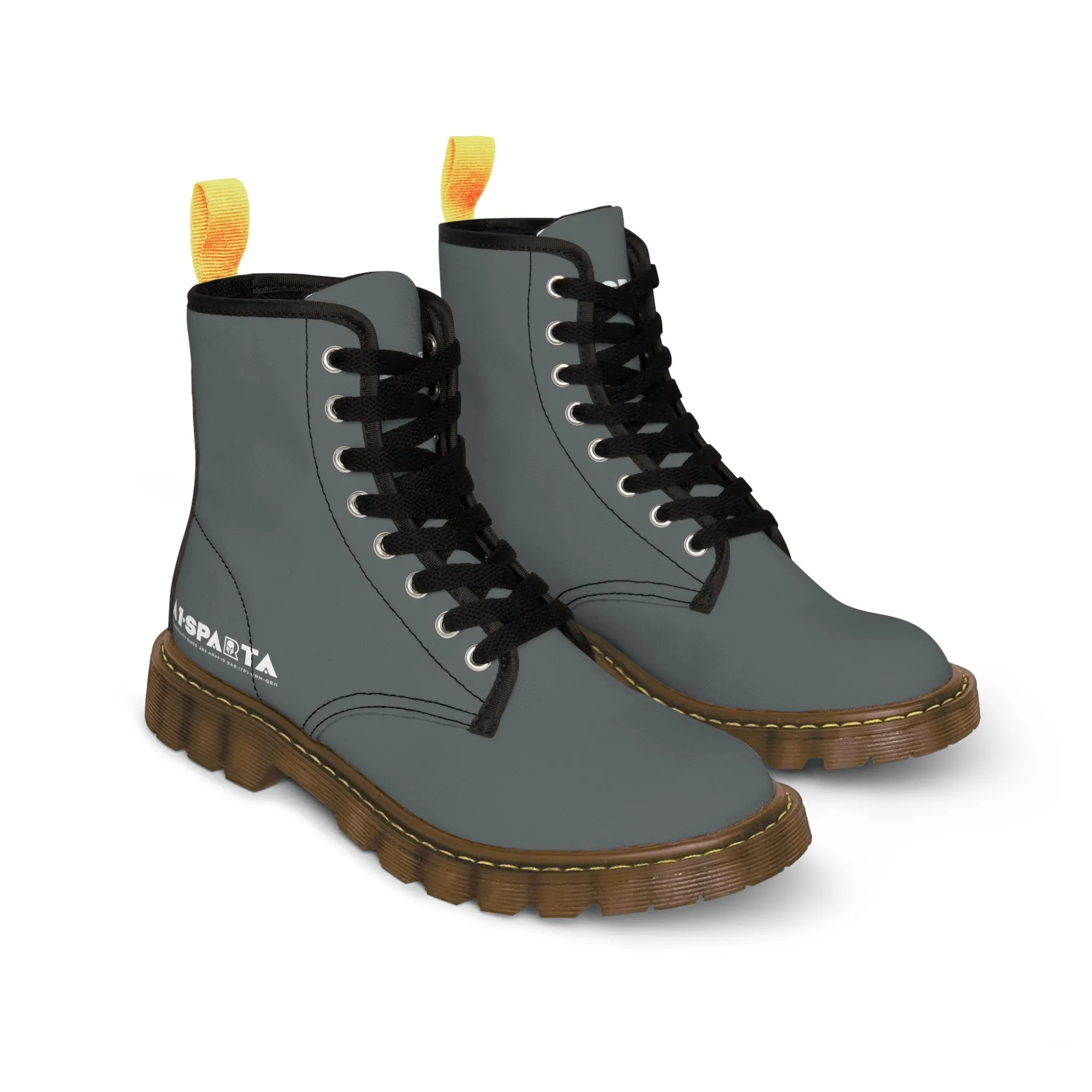 A1-Peace Sparta Grey Canvas Boots AOP