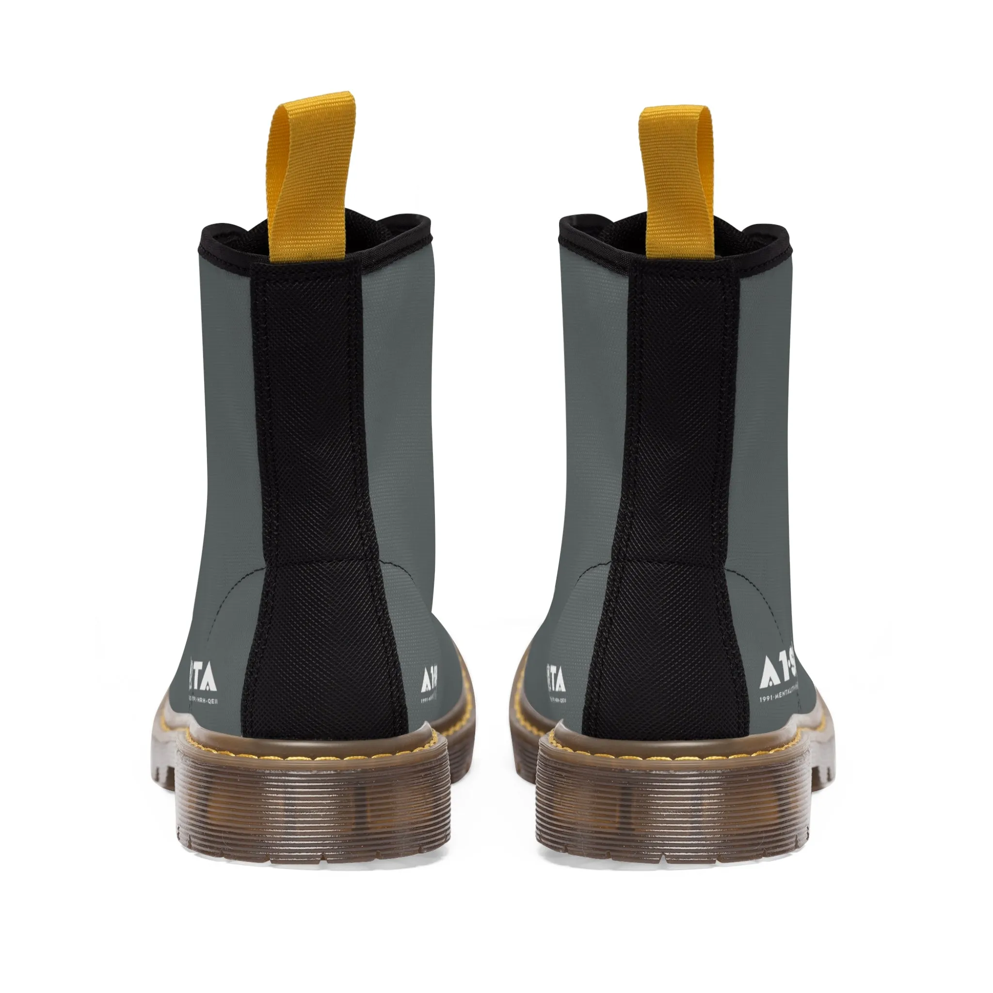 A1-Peace Sparta Grey Canvas Boots AOP
