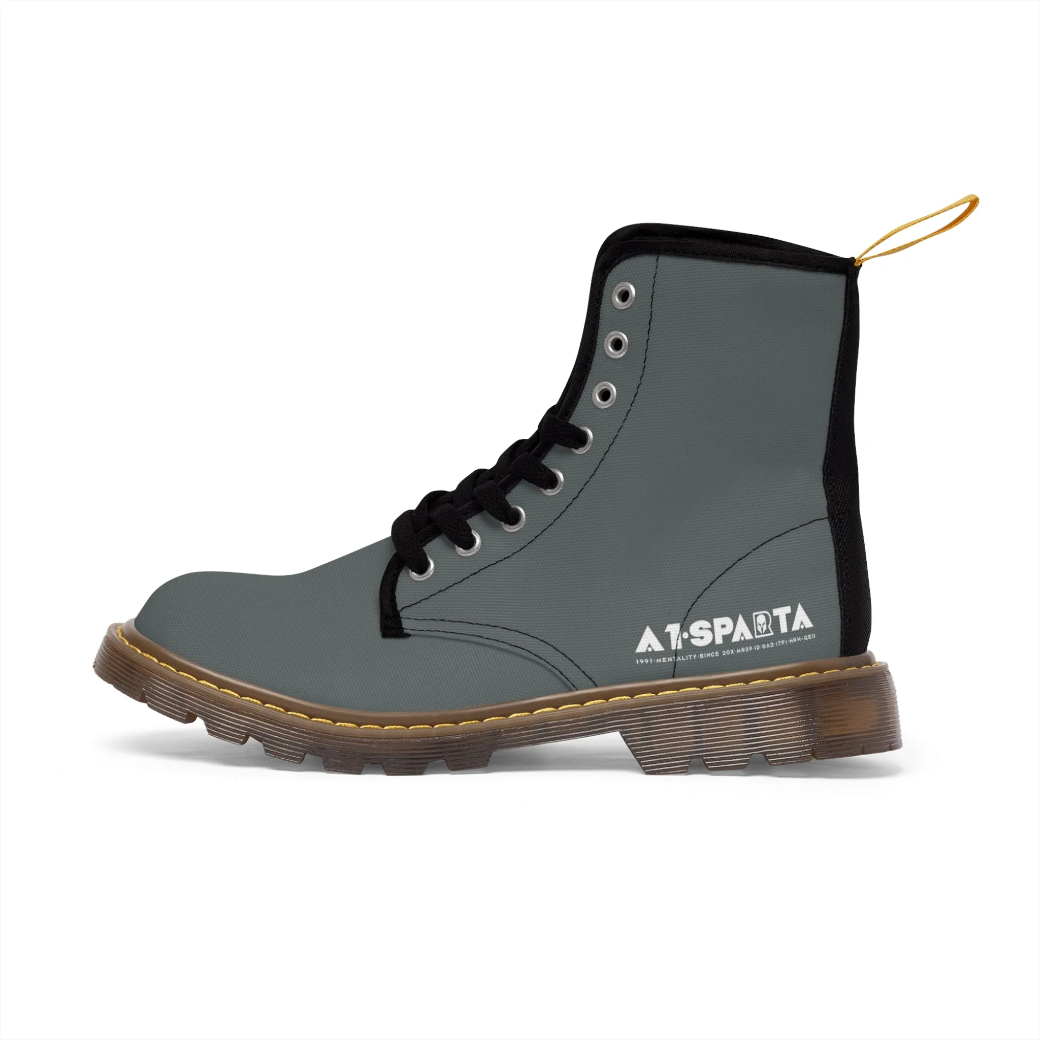 A1-Peace Sparta Grey Canvas Boots AOP