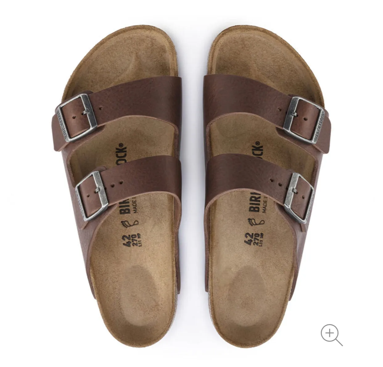 Birkenstock Arizona Vintage Wood Roast Natural Leather Made In Germany