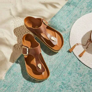 Birkenstock Gizeh Big Buckle Cognac Oiled Leather Regular