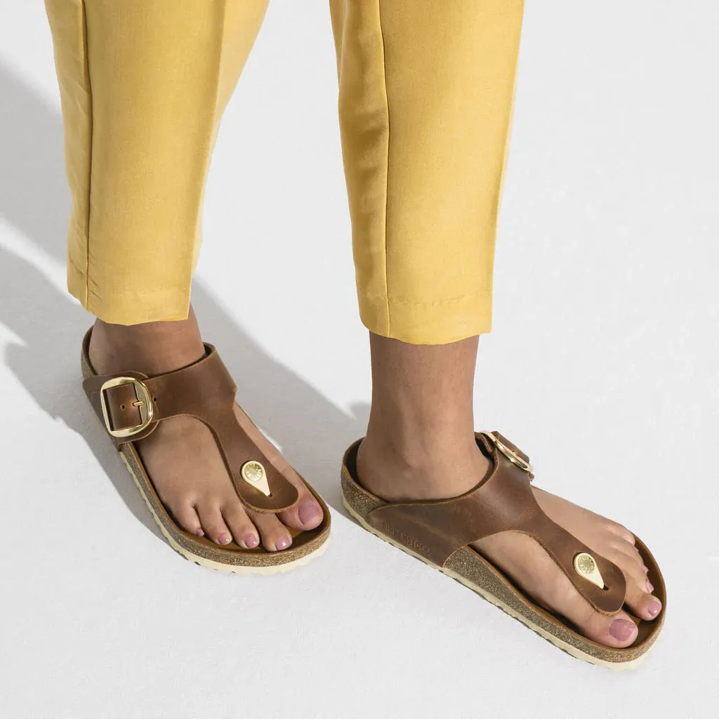 Birkenstock Gizeh Big Buckle Cognac Oiled Leather Regular