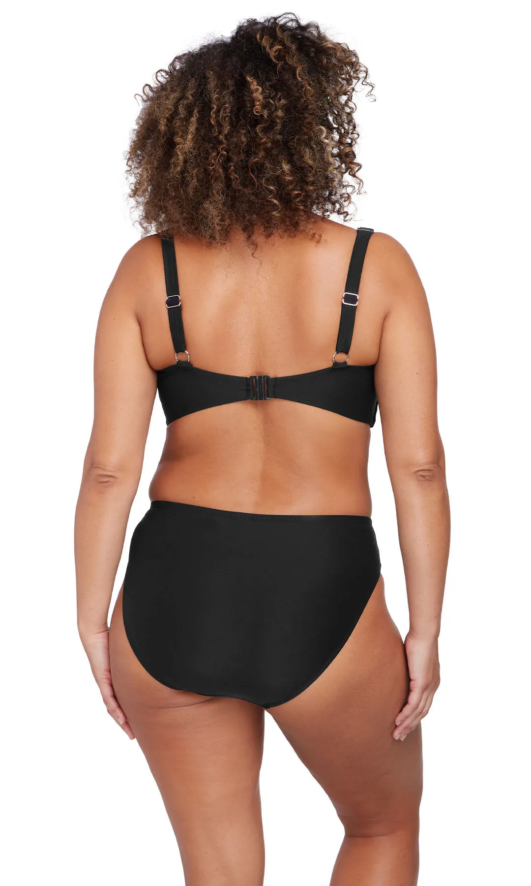 Curve Fit Mid Rise Swim Pant Hues Black Monet