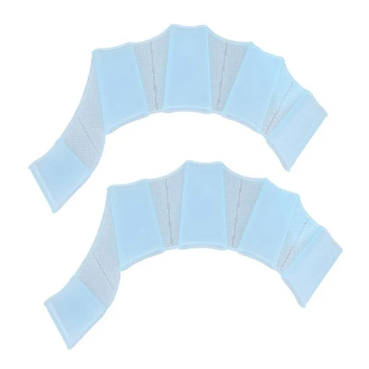 Finger Flexible Silicone Swimming Gloves (Samll Size)(Blue)