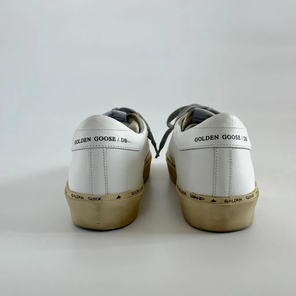 Golden Goose White With Gold Low Top Sneakers, 38