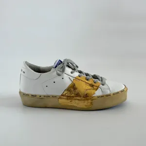 Golden Goose White With Gold Low Top Sneakers, 38