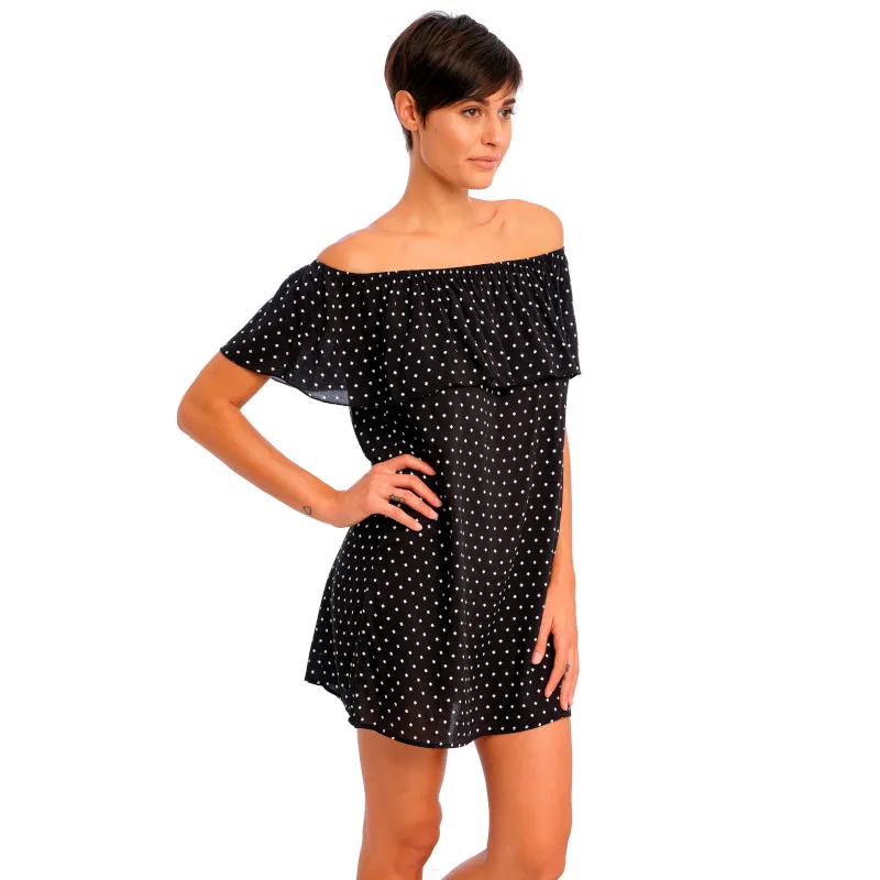 Jewel Cove Beach Dress Cover-up Black Diamond Print - Freya Swim