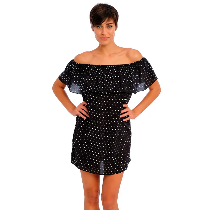 Jewel Cove Beach Dress Cover-up Black Diamond Print - Freya Swim