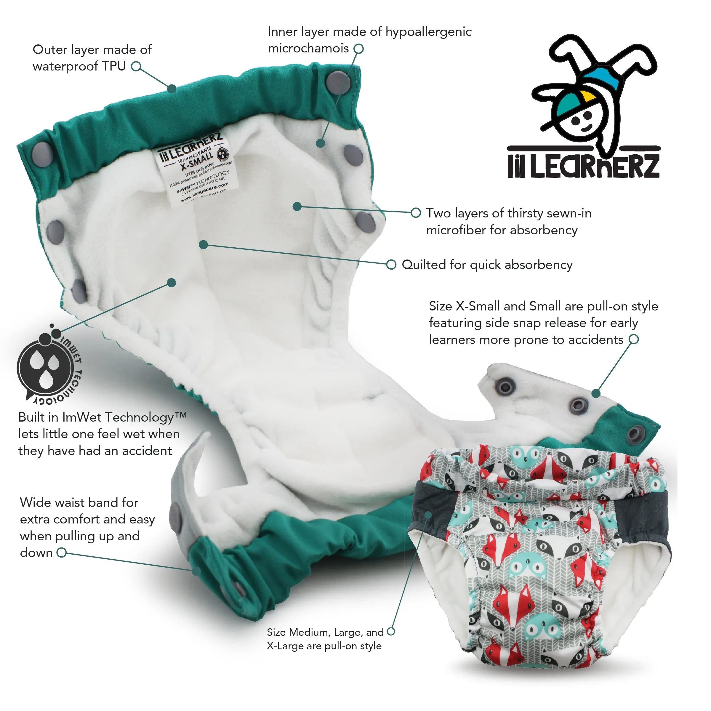 Lil Learnerz Training Pants (2pk) - Small