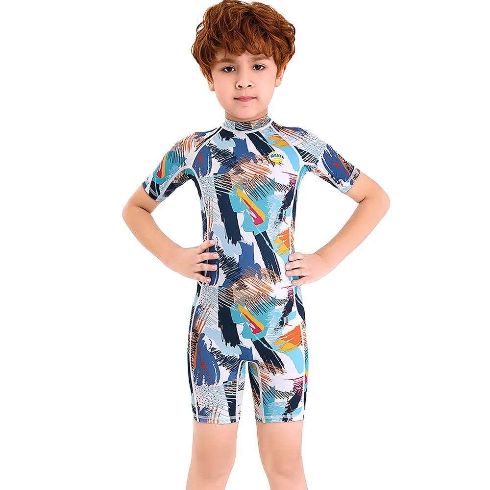 Little Surprise Box One piece Kids Swimwear Geometric print with Cap