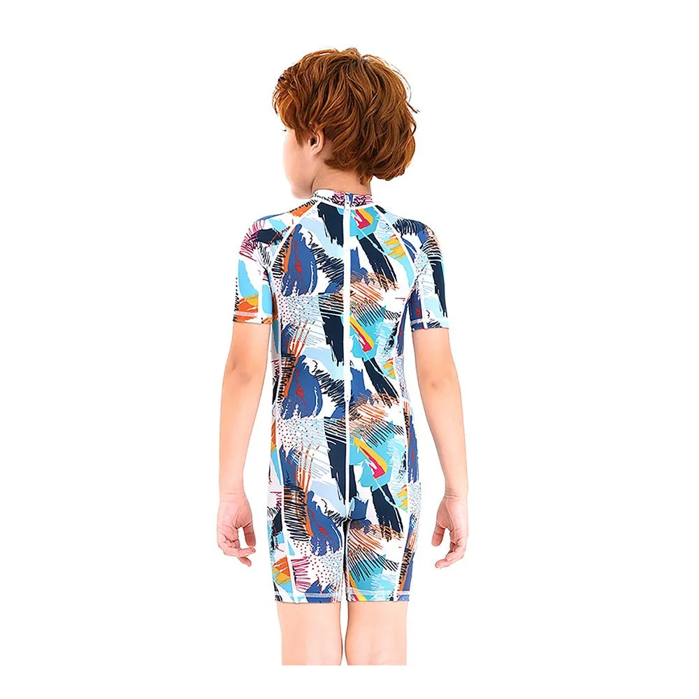 Little Surprise Box One piece Kids Swimwear Geometric print with Cap