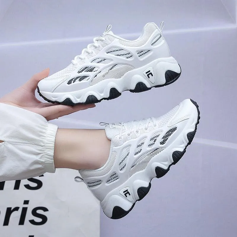 Mesh Running Wave Sole Sneakers for Women