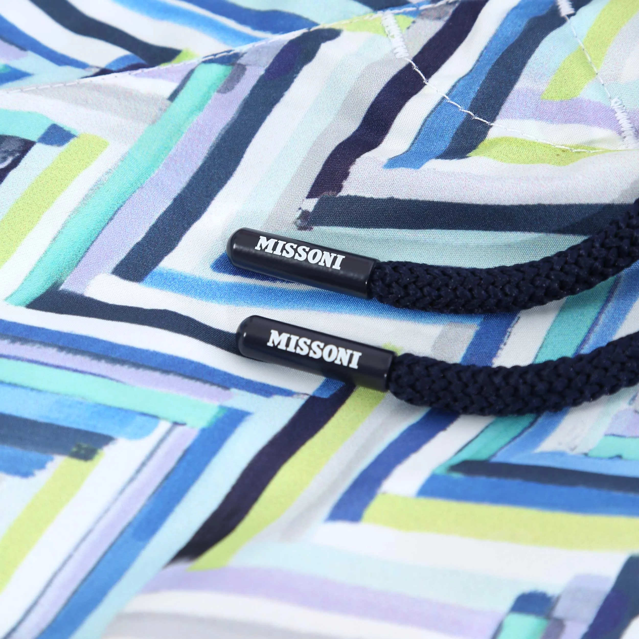 Missoni Chevron Swim Short in Blue Green