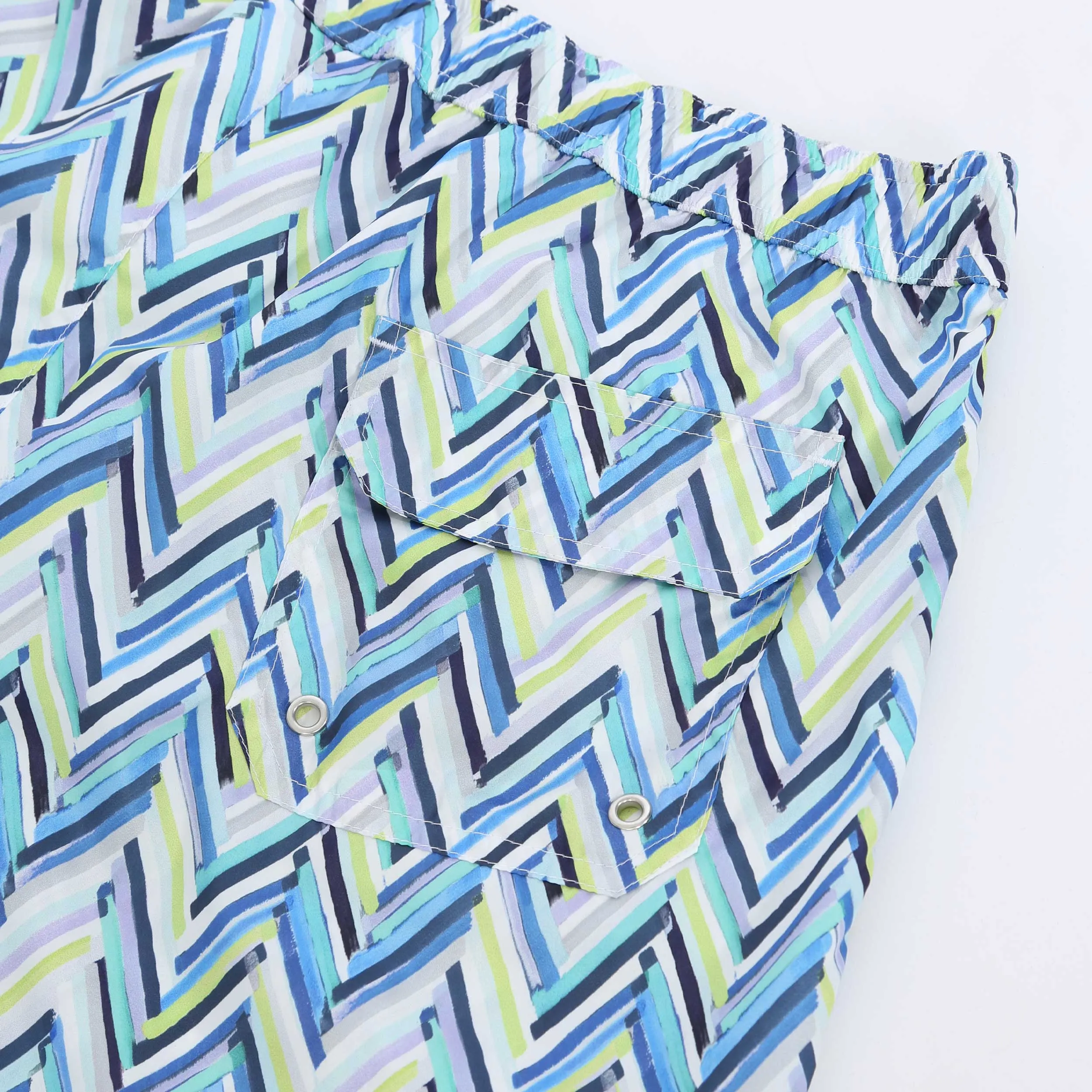 Missoni Chevron Swim Short in Blue Green