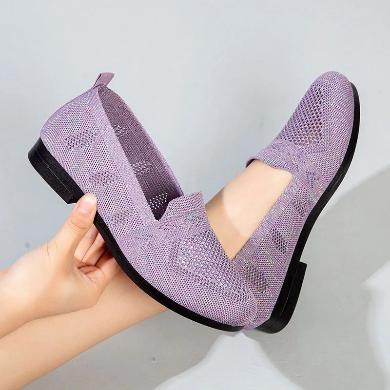 Nanccy Weaving Breathable Loafers  Comfortable Walking Casual Flats Shoes WF04