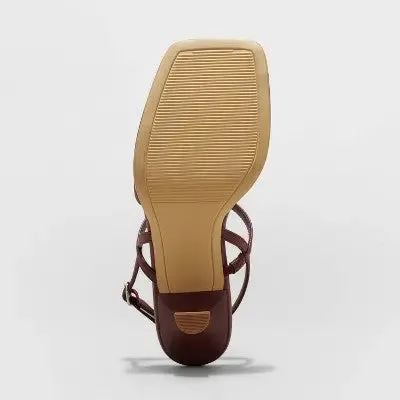 New - A New Day Women's 3" Chunky Block Kitten High Heel Sandals