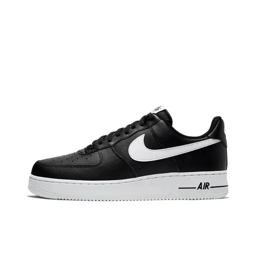 Nike Air Force 1 Comfortable and versatile non-slip wear-resistant Black Knight low-top board shoes black