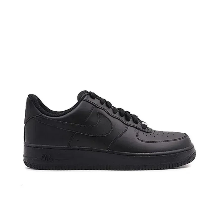 Nike Air Force 1 Comfortable and versatile non-slip wear-resistant Black Knight low-top board shoes black