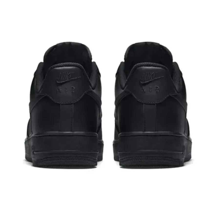 Nike Air Force 1 Comfortable and versatile non-slip wear-resistant Black Knight low-top board shoes black