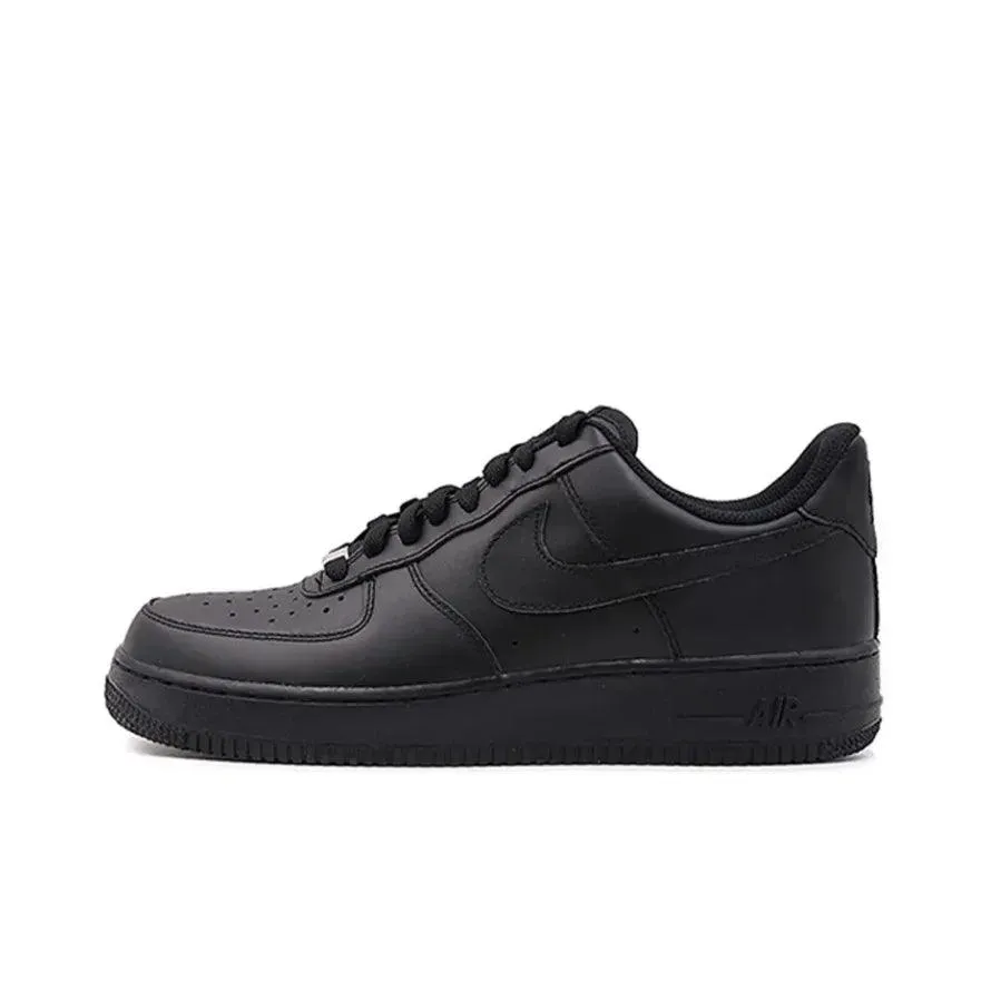 Nike Air Force 1 Comfortable and versatile non-slip wear-resistant Black Knight low-top board shoes black