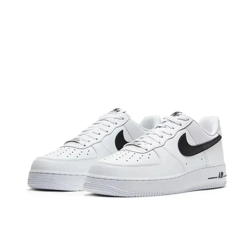 Nike Air Force 1 Comfortable and versatile non-slip wear-resistant Black Knight low-top board shoes black