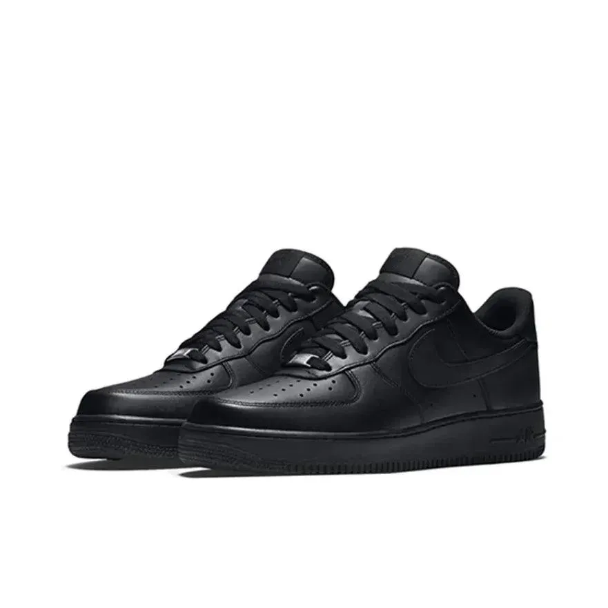 Nike Air Force 1 Comfortable and versatile non-slip wear-resistant Black Knight low-top board shoes black
