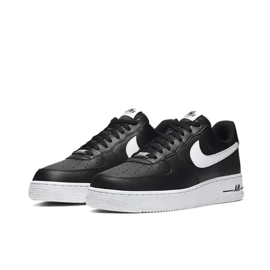 Nike Air Force 1 Comfortable and versatile non-slip wear-resistant Black Knight low-top board shoes black