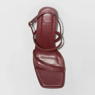 Open Box - Women's Dottie Strappy Heels - A New Day Maroon 10