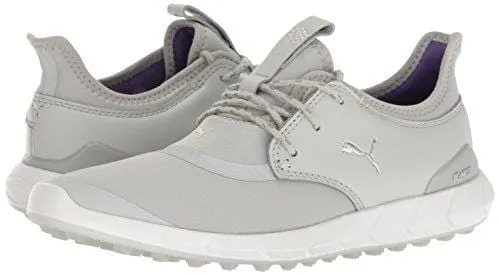PUMA Women's Ignite Spikeless Sport WMNS Golf Shoe, Gray Violet Silver-Royal Purple, 7 Medium US