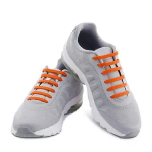 (Set of 16) 41-61 mm Ribbonless Flat Shoelaces Rubber Shoelaces - Orange