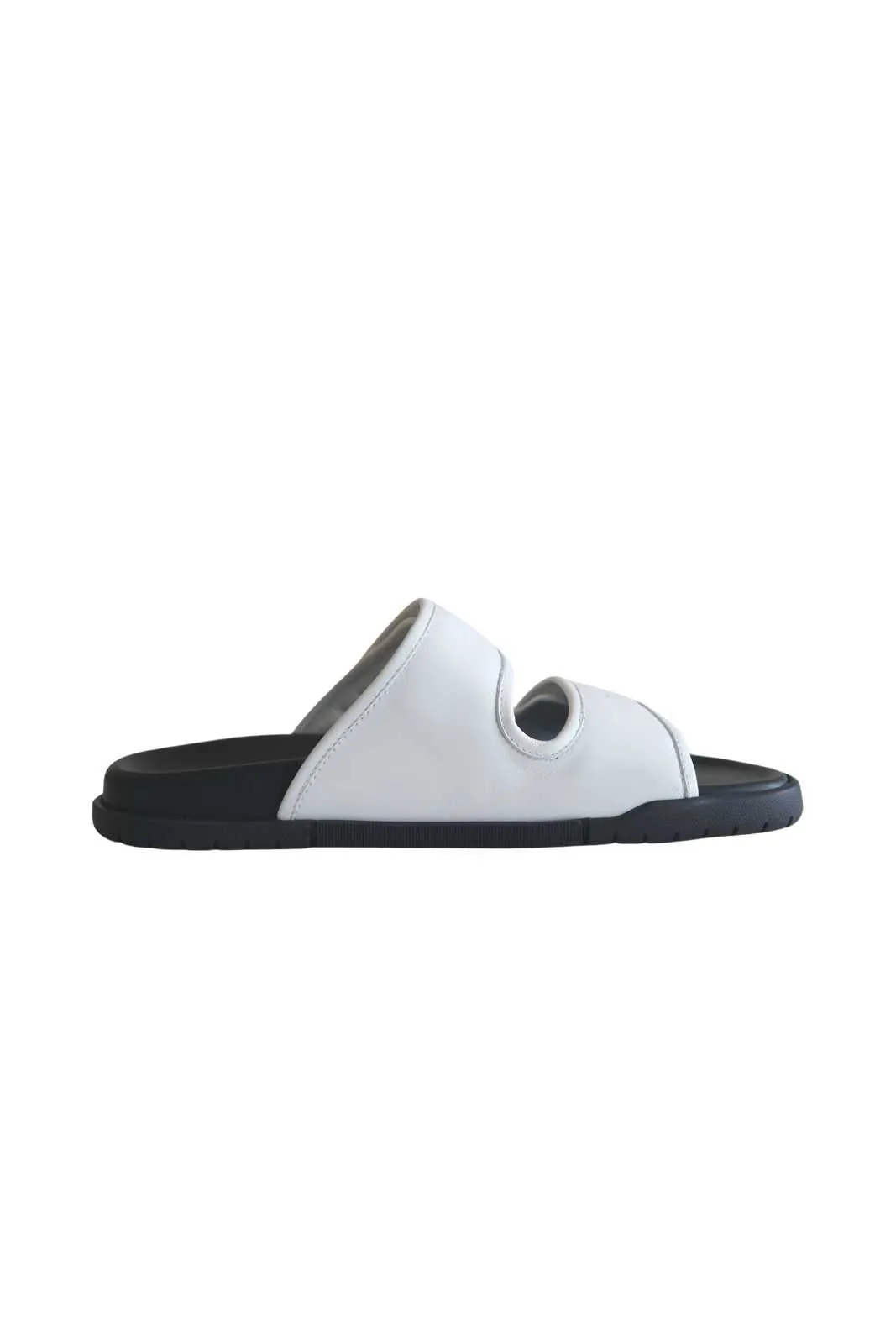 Slide V Nappa Plonge White