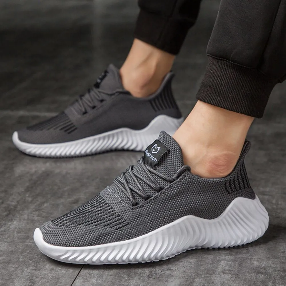 Sneakers Men's Outdoor Road Shoes Breathable Lightweight Non-Slip - Grey Size US11 = US46