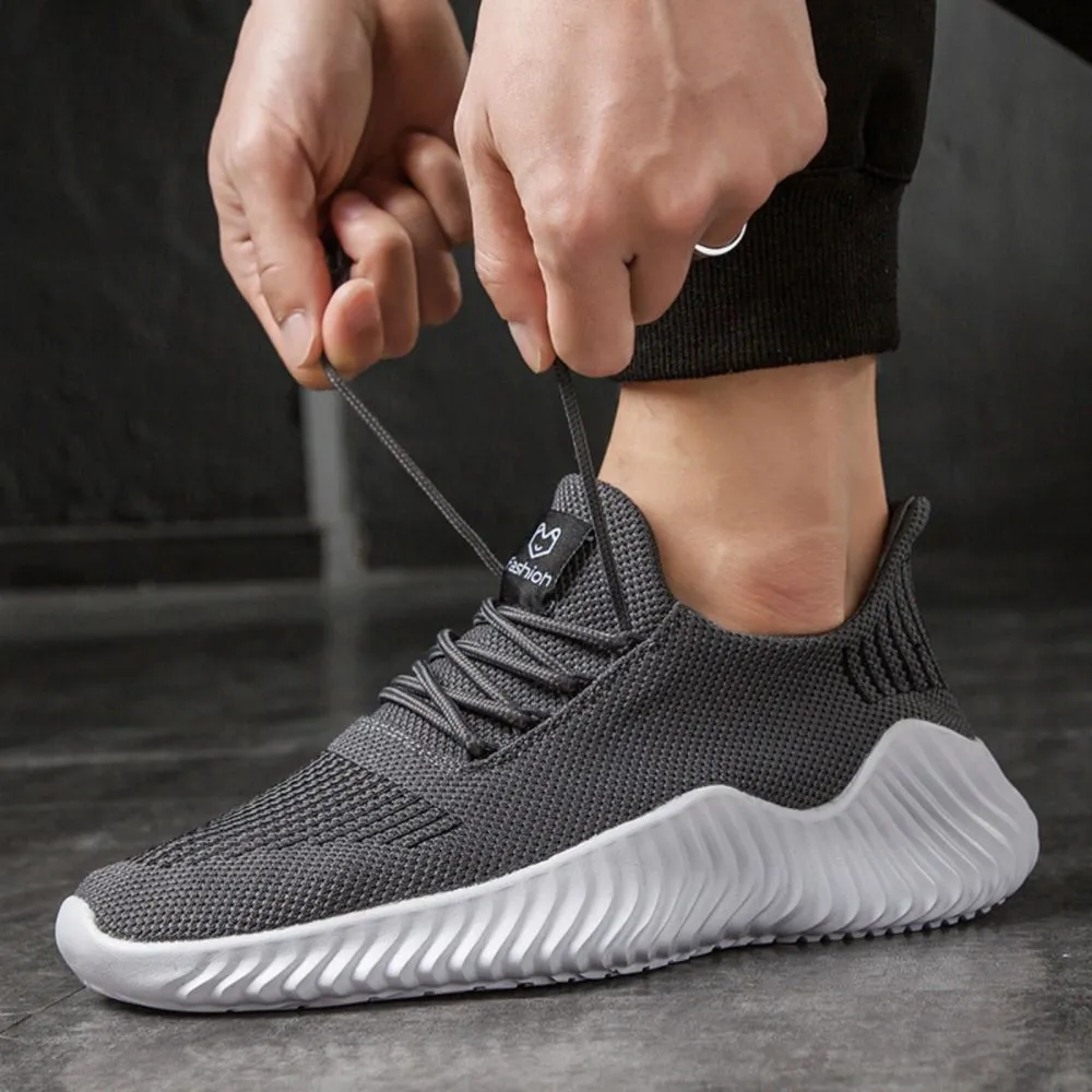 Sneakers Men's Outdoor Road Shoes Breathable Lightweight Non-Slip - Grey Size US11 = US46