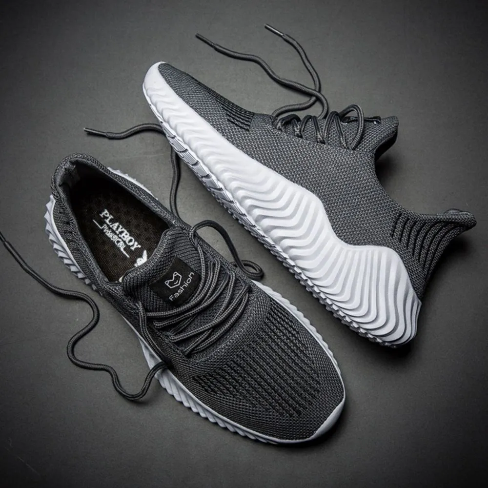 Sneakers Men's Outdoor Road Shoes Breathable Lightweight Non-Slip - Grey Size US11 = US46