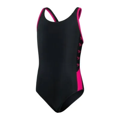 Speedo Girls Boom Splice One Piece - Black