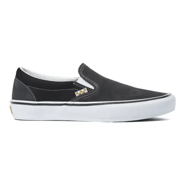 Vans Slip On Skate Shoe in Twill Raven Black
